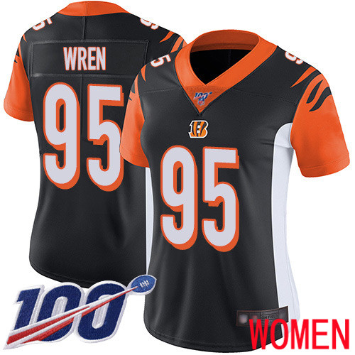 Cincinnati Bengals Limited Black Women Renell Wren Home Jersey NFL Footballl 95 100th Season Vapor Untouchable